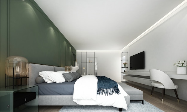 Зеленая Кровать В Интерьере Спальни Фото