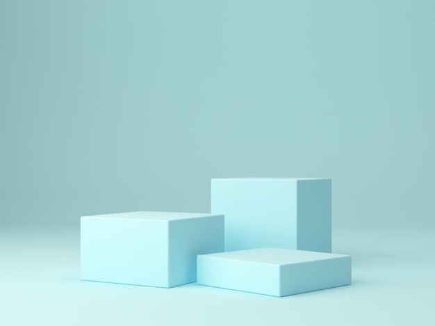 Minimal hexagonal boxes podium. scene with geometrical forms. Premium Photo