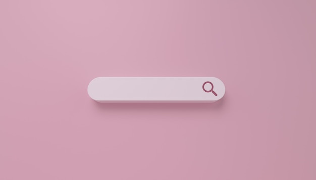 Minimal Search Bar In White On Pink Background Web Search Concept