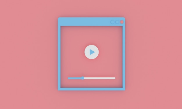 Premium Photo | Minimal style of pastel video player window