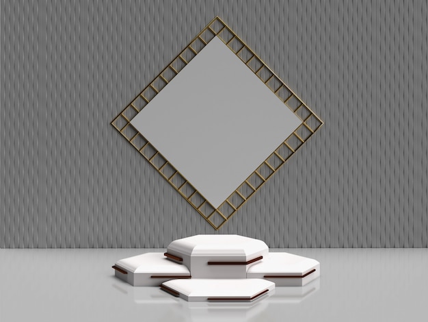 Minimalistic 3d rendering abstract geometric shape for products Premium Photo