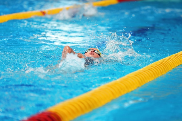 Premium Photo | Minsk, belarus - august 20, 2019 : young swimmer trains ...