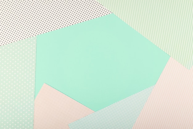 Mint Blue And Pink Pastel Color Paper Geometric Flat Lay