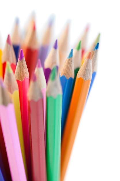 Premium Photo | Mixing of horizontal color pencils