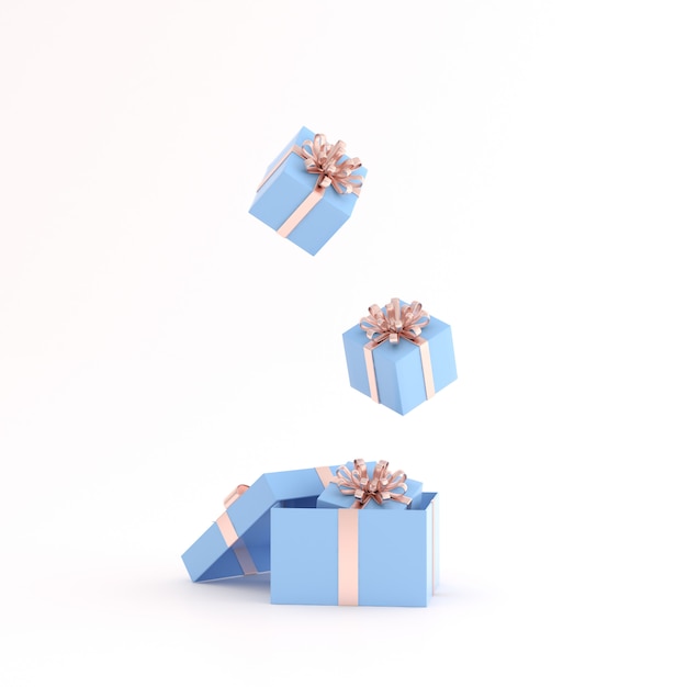 Download Mock up of floating gift box on white space. | Premium Photo