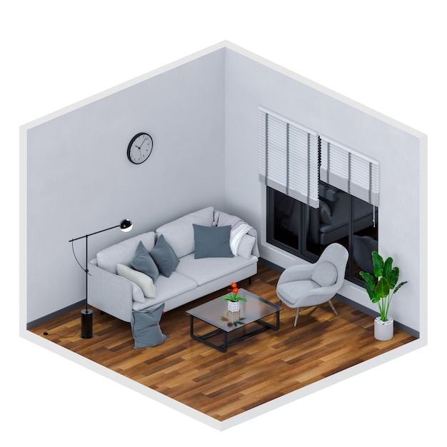 Mock Interior Living Room 3d Render Stock Illustration 1247585095