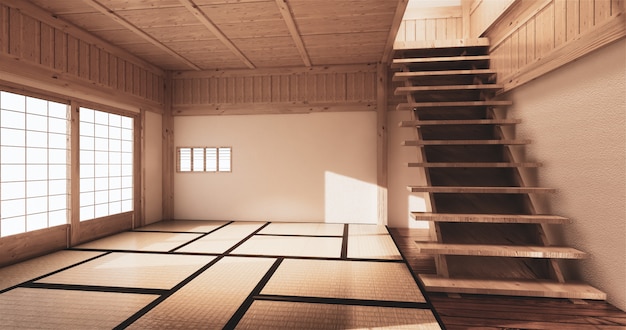 Mock up, japanese empty room tatami mat designing the most beautiful Premium Photo