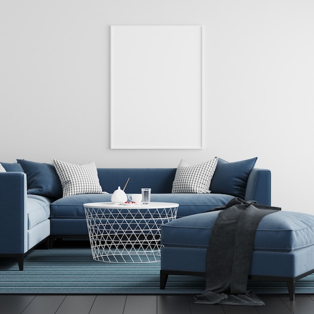 Download Mock up poster frame living room interior background ...