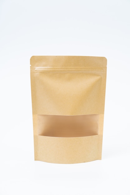 Download Premium Photo | Mock up snack paper bag on white space