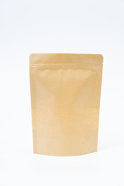 Download Premium Photo | Mock up snack paper bag on white space