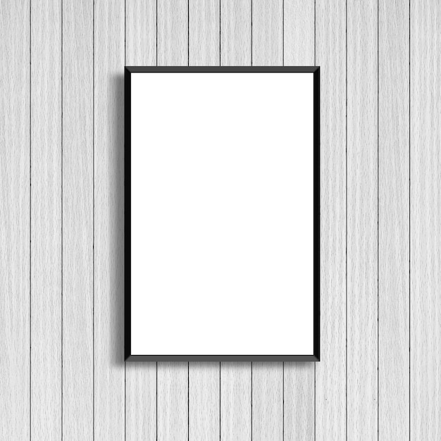 Download Premium Photo | Mock up white poster frame on modern white wood background