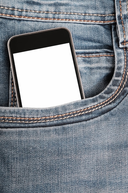 Download Mock up with modern smartphone in jeans pocket. | Premium ...