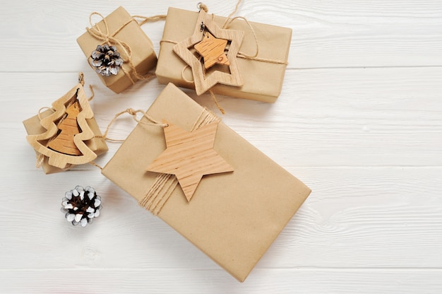 Download Mockup christmas boxes gift with tag and place for your ...