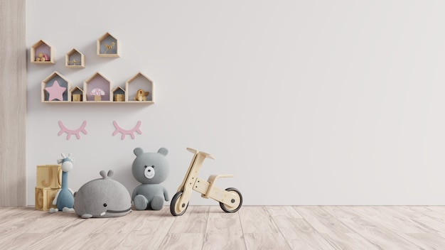 Download Premium Photo | Mockup wall in the children's room on wall white colors background.3d rendering