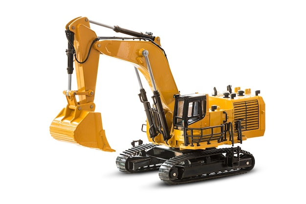 Premium Photo Model Of Excavator Backhoe On The Ground Isolated On White With Clipping Path