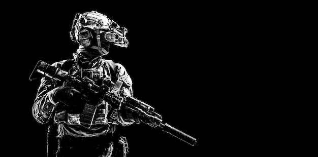 Premium Photo | Modern army special forces equipped soldier, anti ...