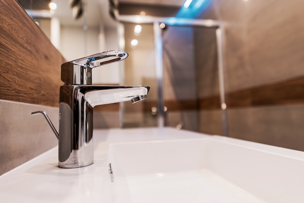 Download Free Modern Bathroom Sink Faucet Closeup Photo Premium Photo Use our free logo maker to create a logo and build your brand. Put your logo on business cards, promotional products, or your website for brand visibility.