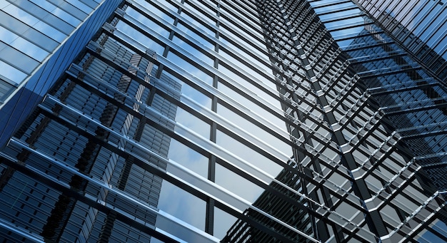 Premium Photo | Modern building office and blue sky background