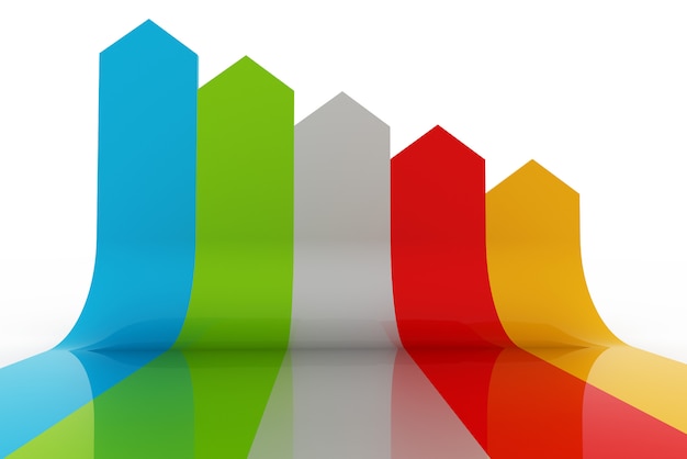 Modern business steps to success charts and graphs options banner Premium Photo