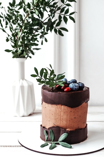 Premium Photo Modern Cake With Berries