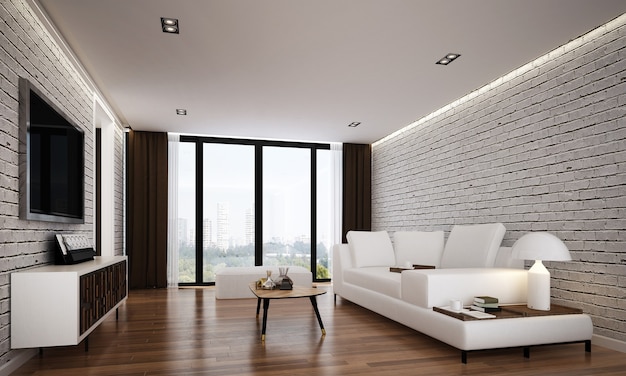 White Brick Wall Texture Background, White Brick Wall Living Room Design
