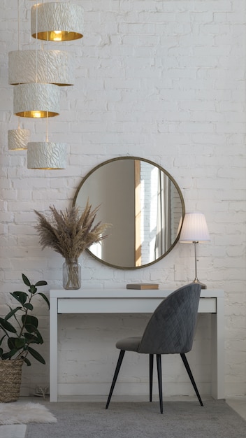 mirror and table