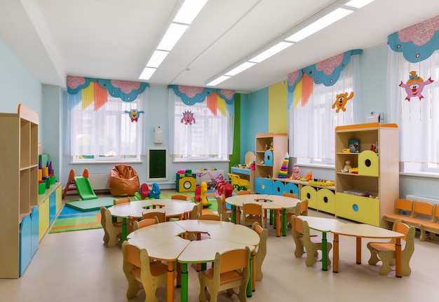 Premium Photo | Modern interior of playroom in kindergarten. preschool ...