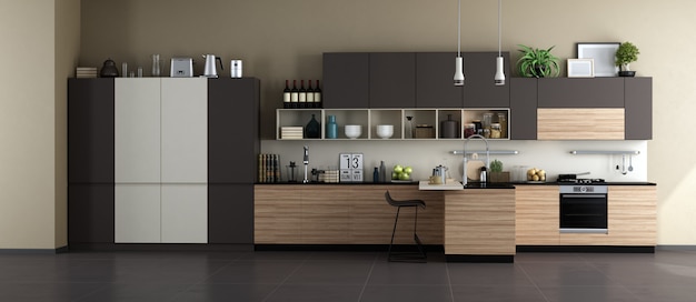 Premium Photo | Modern kitchen with full accessories