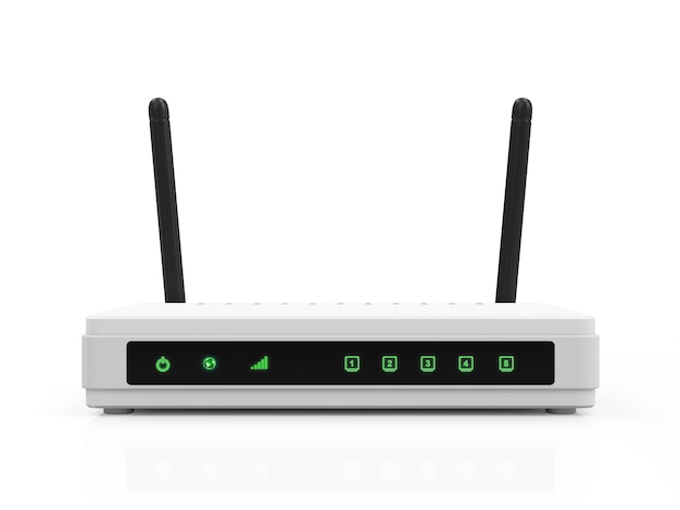 Premium Photo | Modern white wireless router on white