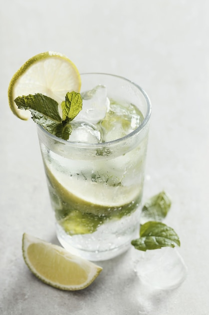 Free Photo | Mojito glass with ingredients