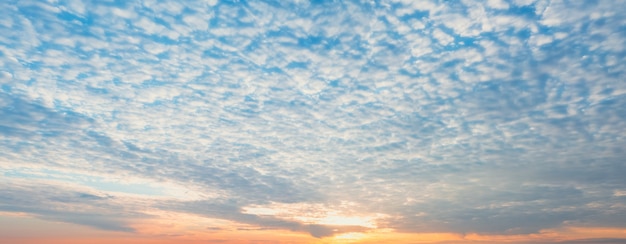 Premium Photo | Morning dawn sky with light clouds ultrawide panoramic shot