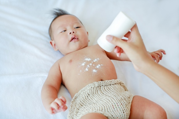 Image result for applying baby powder