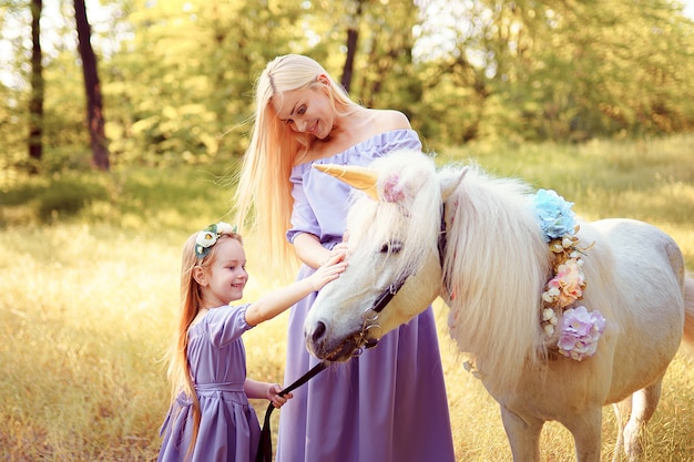 unicorn dress for mom and daughter