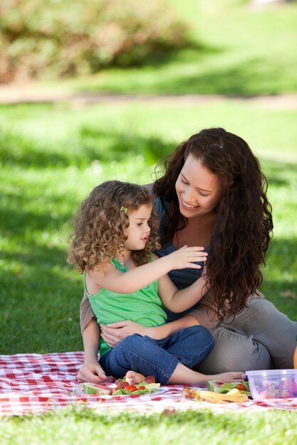 Premium Photo Mother And Her Daughter Picnicking