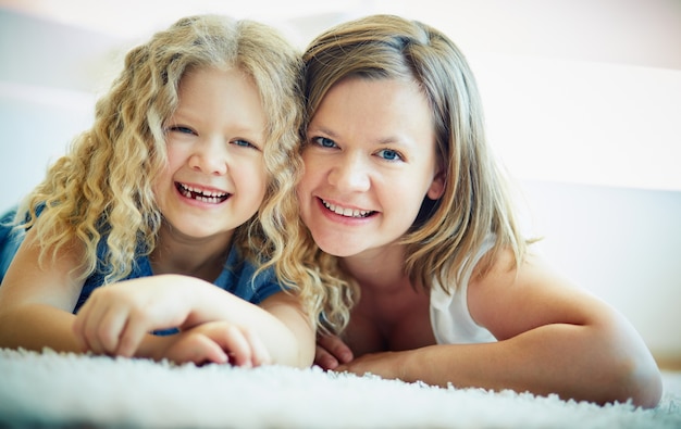 animated image of mother and adult son laughing