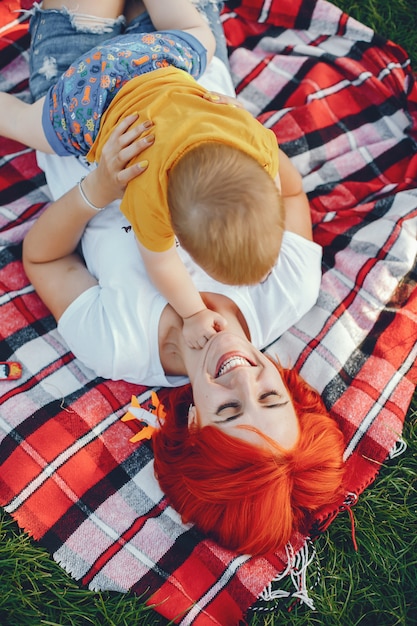 Free Photo Mother With Son Playing In A Summer Park