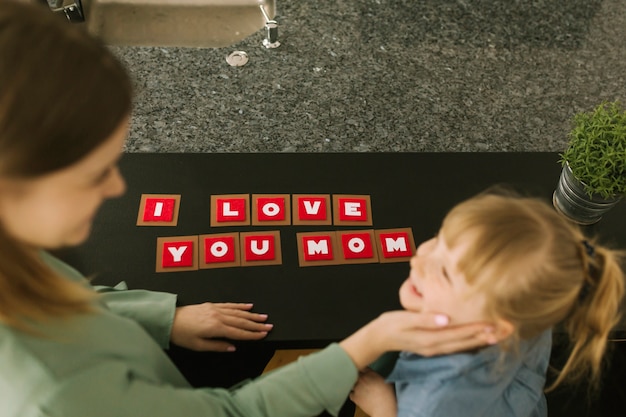 Mothers Day Concept With Letter Game Free Photo
