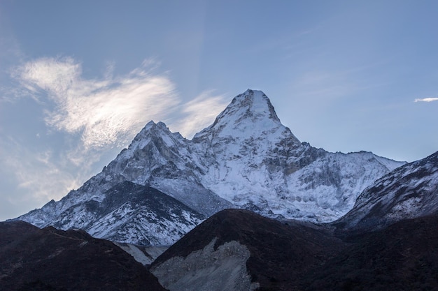 Premium Photo | Mountain Ama Dablam At Sunrise. Blue Sky. Himalaya, Nepal.