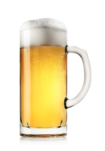 Premium Photo | Mug of fresh light beer with foam