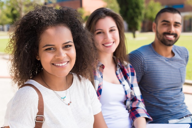 Premium Photo | Multi-ethnic group of students in school campus