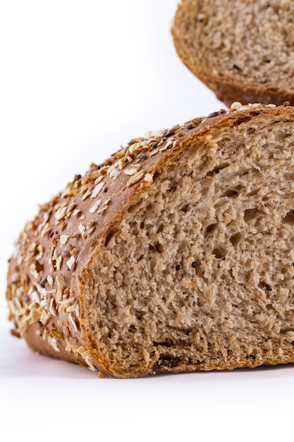 Premium Photo | Multi grain bread isolated on white