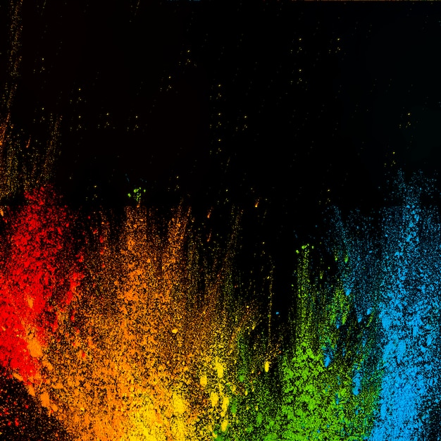 Premium Photo Multicolored Rainbow Style Holi Colors Arranged Against Black Background