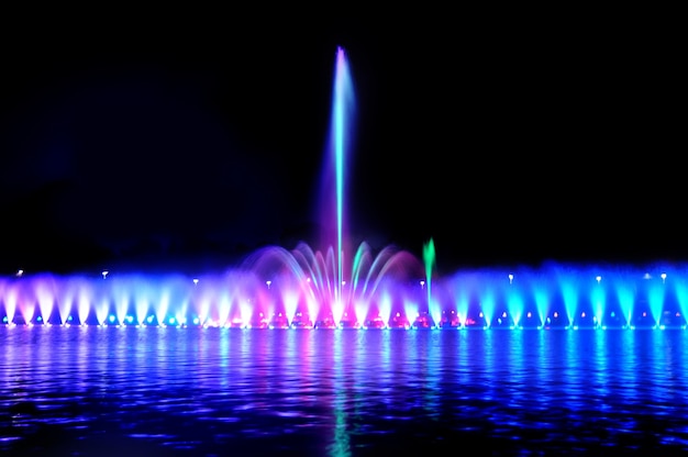 Premium Photo | Multimedia laser colorful musical show in wroclaw fountain