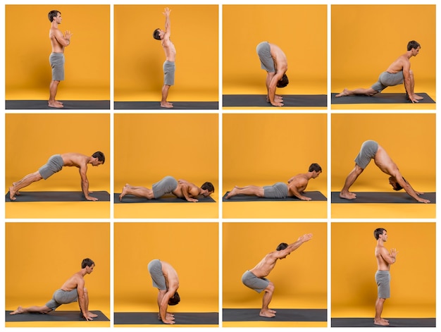 Free Photo Multiple Yoga Poses Collage