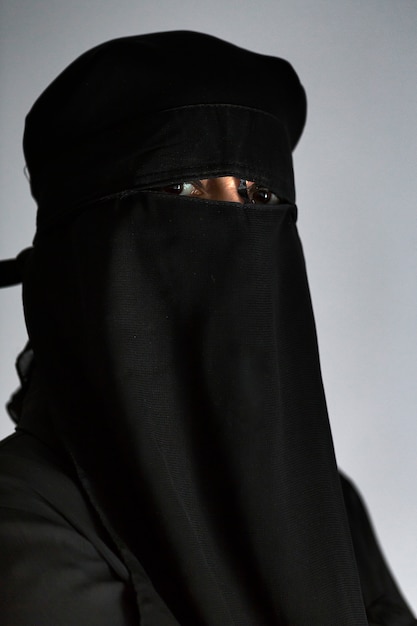 Premium Photo | Muslim arab woman with black niqab