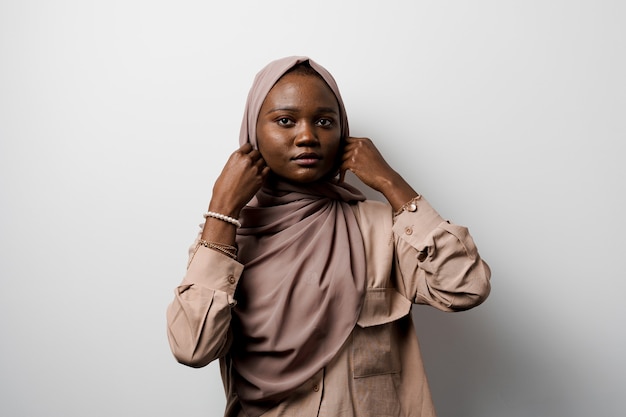 Premium Photo | Muslim black girl. african woman. model posing.