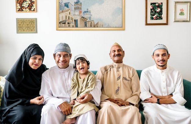A Muslim Family's Living Room