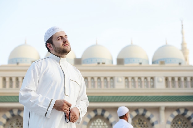 Premium Photo | Muslim prayer at holy mosque