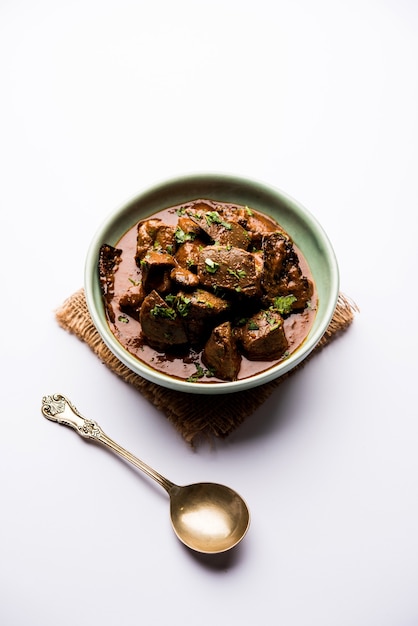 Premium Photo | Mutton liver fry or kaleji masala, popular non ...
