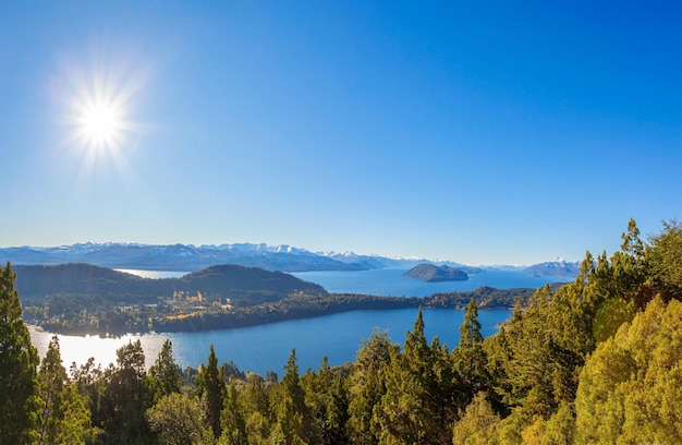 Panoramic View Of Nahuel Huapi Lake Near Bariloche Argentina Stock